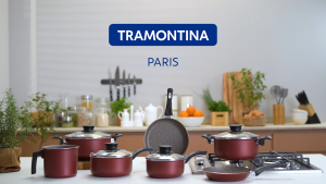 Tramontina Paris 16/18/20cm Sauce Pan with Tempered Glass Lid Aluminium/Non-Stick/Starflon Max