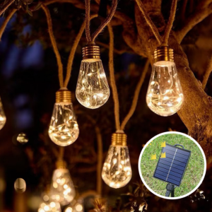 15/10 Bulbs Solar Outdoor String Lights Fairy String Lights 8 Modes Courtyards Gardens Parties Camping Christmas Decorations