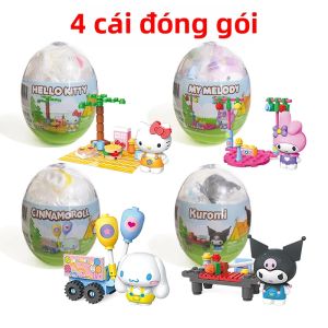 Hello Kitty Sanrio Gacha Bộ Khối Xây Dựng Với My Melody Kuromi Cinnamoroll Búp Bê Viên Đồ Chơi Giáo Dục Trẻ Em Anime Hình Quà Tặng