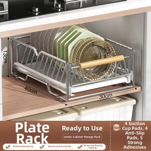 Stainless Steel Dish Organizer Kitchen Drawer Cabinet Rack