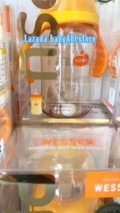 Bình Tập Uống Nước Cho Bé Wesser PPSU 260ml Mẫu Mới Bình Ống Hút Có Tay Cầm Nhựa PPSU Cao Cấp