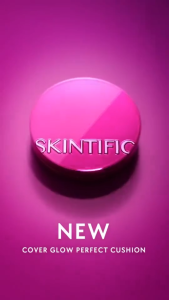 SKINTIFIC Cover Glow Perfect Pink Cushion 11g Medium High Buildable Coverage WKPep Peptide Hydrolyzed Hyaluronic Acid Resveratrol Vitamin E Glow Poreless 10H Cushion Foundation