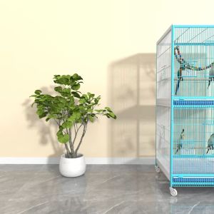Bird Cage Parrot Cage Large Bird Cage Household Tiger Skin Peony Parrot Starling Bird Luxurious Breeding Cage Metal Cage