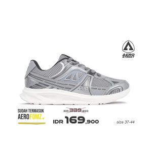 Aerostreet 37-44 Riven Putih Hitam Abu - Sepatu Sneakers Casual