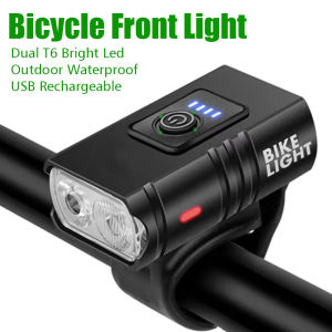 2 T6 LED Bicycle Front Light 1000LM Bright Portable Bike Light Headlight USB Rechargeable MTB Mountain Bicycle Lamp