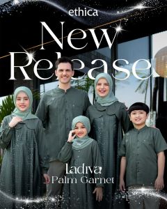 Ethica Sarimbit Ladiva Palm Garnet Setelan Pakaian Keluarga