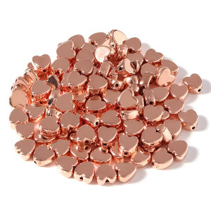 Bộ 50 Hạt Charm Hình Trái Tim CCB 8mm Hạt Cách Điệu Rời Dùng Làm Đồ Trang Sức Tự Làm Vòng Tay Phụ Kiện Hình Trái Tim Bằng Nhựa