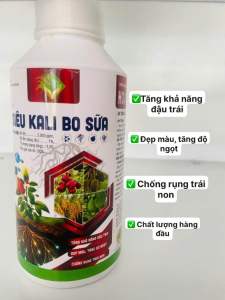 phân bón SIÊU KALI BO SỮA chống rụng trái non tăng khả năng đậu trái sáng đẹp màu