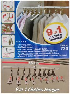 Uniglobal Flexi Hanger (9 in 1 clothes hanger) MULTI-PURPOSE storage hanger #730