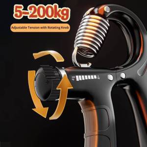 Professional Mechanical Counter Hand Gripper for Forearm And Hand Strength Training with 5-200KG Adjustable Resistance