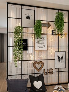 New 2025 Glass Screen Partition Living Room One Room to Two Modern False Wall Entrance Directly opposite Door Home Furniture