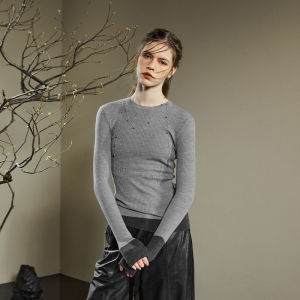Slim Fitting Bicolor Inlay Knitwear