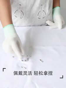 12คู่/แพค ถุงมือโพลีเอสเตอร์เคลือบ PU ถุงมือทําสวน ราคาไม่แพง คุณภาพดี ระบายอากาศ กันลื่น