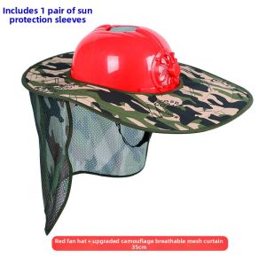 Sun Protection Cooling Hat with Wide Brim and Fan Removable
