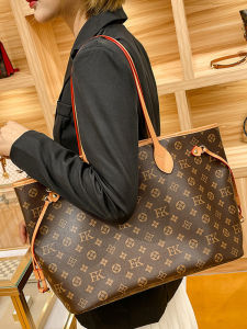 กระเป๋าถือหนังแท้ MK ขนาดใหญ่ กระเป๋าสะพายไหล่ข้างเดียวสำหรับผู้หญิง กระเป๋าใส่ของทำงานแบบลำลอง กระเป๋าสะพายข้างสุดหรูหรา