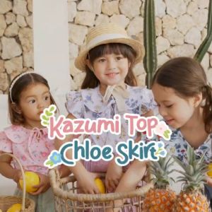 LIBBY Earth Setelan Korean Style KAZUMI TOP + CHLOE SKIRT Usia 9 Bulan - 6 Tahun (1PCS)