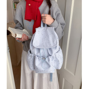 clu 2026 Korean Style Polka Dot Ladylike Backpack Fashionable Versatile Large Capacity Student Schoolbag ulc