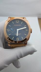 ST2555 Movement Watches 45mm Mens Watch Stainless steel Rose Gold case Vintage Mechanical Watch Mineral glass leather bracelet
