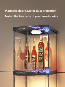 Modern Minimalist Home Wine Cabinet Display Case Living Room Wall Mounted Small Narrow Storage Rack for White And Red Wine