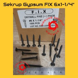 (100 pcs) Sekrup Gypsum 6x1-1/4 / Drywall Screw / Skrup Gipsum 3CM