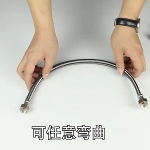 25CM - 90CM Stainless Steel High Pressure Flexible Braided Hose Water Pipe Connector Kitchen Accessories Paip Air Singki