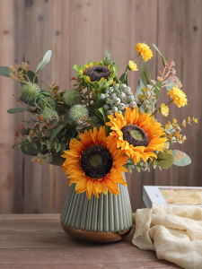 Artificial Sunflower Bouquet Dried Flower Table Centerpiece Living Room Decorative Flower Arrangement Home Decoration Set