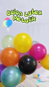 Balon Latex Metalik 1 PACK ISI 100 Pcs / Balon Per Pack / Balon Karet murah 12 ingh isi 100pcs / grosir balon metalik isi 100 pcs / balon dekorasi
