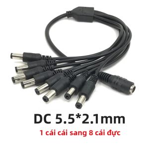 JCD | 1PC DC Power Splitter Cable 1-To-2/3/4/5/8 Cách Nữ Đến Nam Cắm Cổng Kết Nối Cho Camera Quan Sát 2.1*5.5 Mm Dây Cấp Nguồn