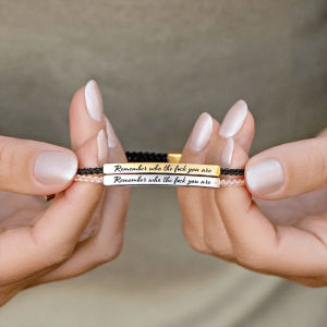 Fashion “Remember Who The Luck You Are” Motivational Tube Bracelet for Lovers Gift Popular Adjustable Bradied Lettering Jewelry