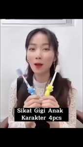 SIKAT GIGI KARAKTER BULU HALUS ANAK BALITA 1 SET 4PCS/SIKAT GIGI ANAK KAREKTER