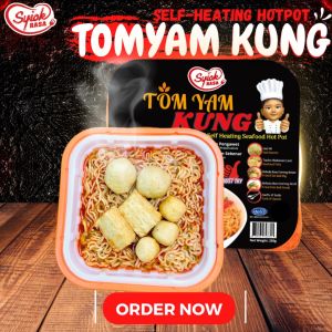 Syiok Rasa [HALAL PRODUCT] NEW MENU Sizzling Yee Mee Ayam/TomYam Kung/Curry Kaw/Seafood Self-Heating Hotpot - 250g