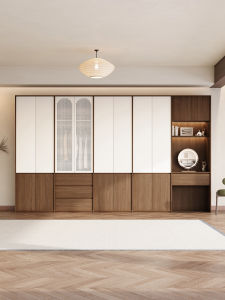 Custom ENF Level Italian Minimalist Wardrobe Desk Combination