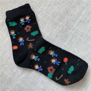 Trendy Cotton Blend Socks with round Dot Heart Flower Patterns Mid-Calf Womens Socks from Rabbit Home Mixed Collection