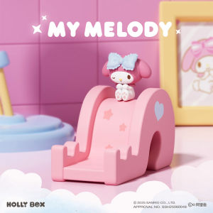 Wolfboywan Sanrio Family Slide Phone Stand Display Kitty Cat Korumi Anime Figure Collectible Toy Home Decoration