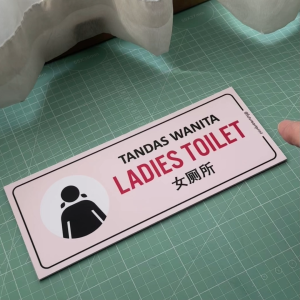 Toilet. Arrow Direction. Gents Ladies. Sticker Board Holes Sign Signage Signboard. Man Woman. Men Women.