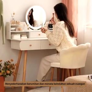 LL Meja Rias Putih/Meja Rias Minimalis/meja rias kecil/ Meja rias kaca lampu LED