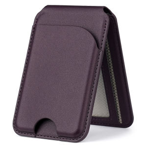 Magnetic Magsafe Card Wallet With Foldable Kickstand 3 Card Slots Portable Leather Phone Stand For All iPhone Models 