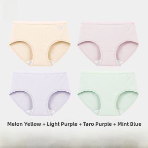 MiiOW | Pure Cotton Seamless Antibacterial Womens Underwear Breathable Mid-Waist Large Size Comfortable Triangle Panties