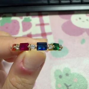 Huitan Minialist Women Ring Slim Gold Color Stackable Accessories for Wedding Party Inlaid Multiple Colors CZ Fashion Jewelry