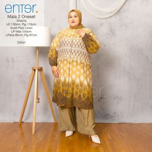 SETELAN CELANA JUMBO MALA SET#2 LD 130 3XL XXXL BAHAN SHAKILA MIX POLO LINEN By ENTER SETELAN PAKAIAN JUMBO