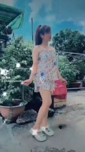 (FREESHP TỪ 3B )Đồ bộ 2 dây ngắn mặc ngủ vải tole/lanh họa tiết tươi mát thấm hút mồ hôi