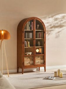 French Vintage Solid Wood Wine Cabinet against Wall Storage Cabinet Living Room Decorative Cabinet Entrance Cabinet Storage Cabinet