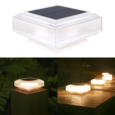 30LED Solar Post LightOutdoor Pillar Cap LightsFence Deck Column LampWaterproof Landscape Lighting for Garden Yard Villa Deco