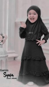 SENNA STORE SYAFA KIDS Baju Gamis Anak Set Baju Dan Kerudung Usia 1-7 Tahun Bahan Jersey Ukuran S M L Terbaru 2023 Kekinian Nyaman Adem Polos Dan Tidak Gerah Baju Anak Lengan Panjang Simple Trendy Ootd