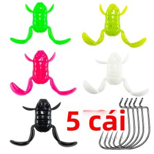 AKAKUMA | 5 Mồi Câu Cá Bằng Silicon Mềm Hình Con Ếch 5/10g Mồi Nổi Mặt Nước Mồi Bơi Cho Biển Sông Hồ Bãi Biển Câu Cá Bằng Cần Mồi Nhựa