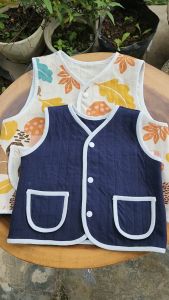 Áo gile chần bông cho bé Toms Mama áo chần bông 3 lớp giữ nhiệt tốt