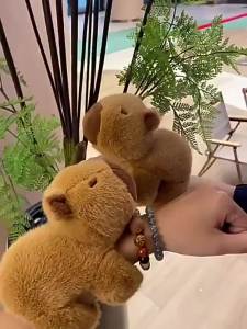 Lovely Capybara Animal Slap Snap Wrap Wristband Bracelet Plush Stuffed Animal Toys