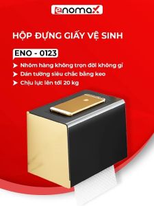 Hộp giấy vệ sinh ENOMAX dán tường đa năng tiện lợi. Chất liệu nhôm hàng không cao cấp chống gỉ bảo hành 10 năm