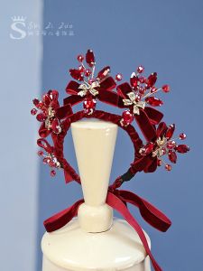 มงกุฎเจ้าหญิงสีแดง มงกุฎเด็ก มงกุฎผีเสื้อประดับคริสตัล มงกุฎเจ้าหญิง มงกุฎเด็กผู้หญิง เครื่องประดับผม เครื่องประดับผมเด็ก มงกุฎเจ้าหญิง