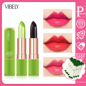 PERWARM Aloe Vera Lipstick Lip Balm Lip Gloss Moisturizing Warm Feeling Color Changing Jelly Lipstick Long Lasting Lip Makeup(M2C-P5)